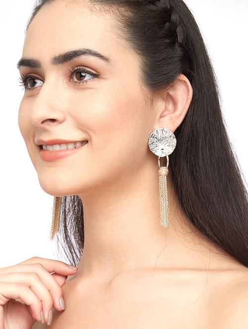 gold metal drop earring - 15115704 - Very Small Image - 1