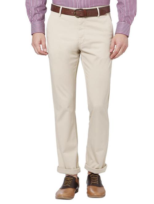 beige cotton blend chinos - 15116000 - Very Small Image - 1
