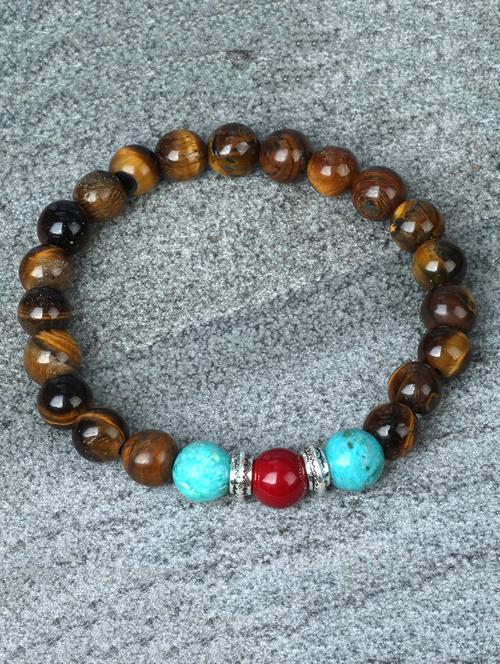 brown metal beaded bracelet - 15116890 - Very Small Image - 1