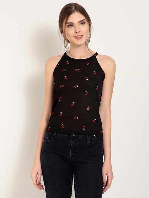 cherry print ladder cut out top - 15117072 - Very Small Image - 1