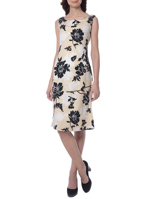 beige floral a-line dress - 15117140 - Very Small Image - 1