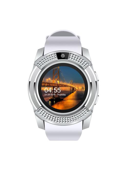 jm new v8 white colour smart watch with sim/sd card support - 15118714 - Very Small Image - 1