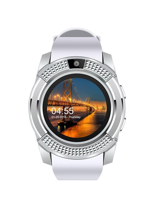 jm v8 round dial bluetooth smartwatch phones supports sim with camera sports wrist watches for android ios wearable wristwatch - 15118744 - Very Small Image - 1