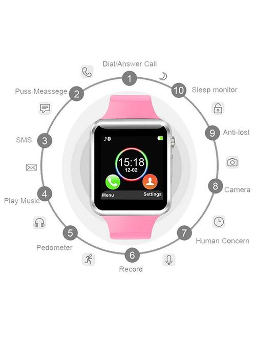 jm a1 smart watch with passometer camera sim card call smartwatch - 15118749 - Very Small Image - 1