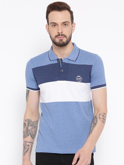 blue cotton polo t-shirt - 15119070 - Very Small Image - 1