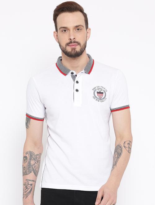 white cotton back print t-shirt - 15119106 - Very Small Image - 1