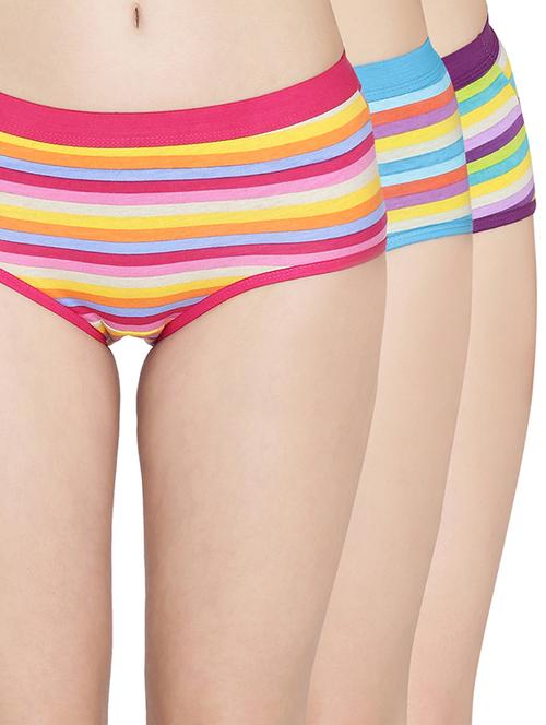 set of 3 multi colored cotton panty - 15119332 - Very Small Image - 1