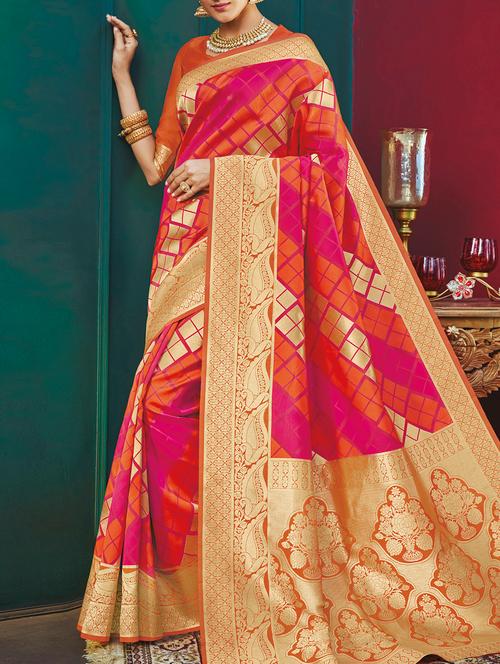 delicate golden zari woven saree - 15120765 - Very Small Image - 1