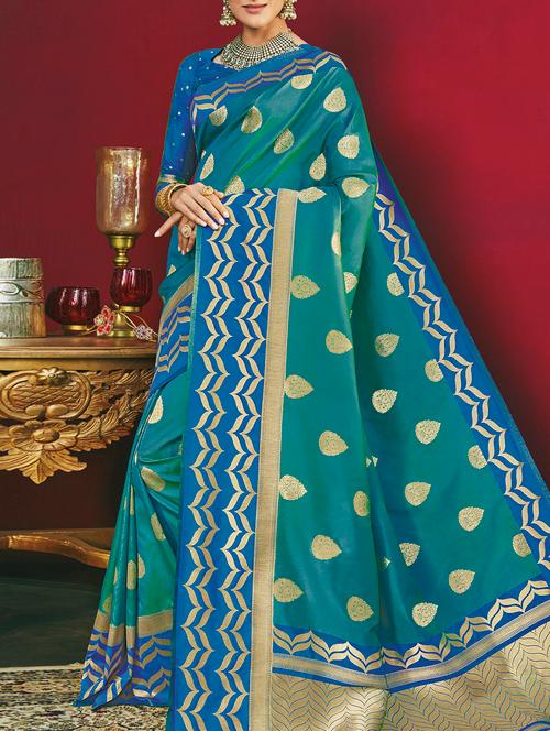 delicate golden zari woven saree - 15120767 - Very Small Image - 1