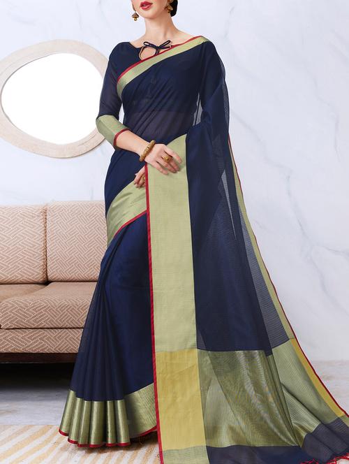 delicate golden border saree - 15120775 - Very Small Image - 1