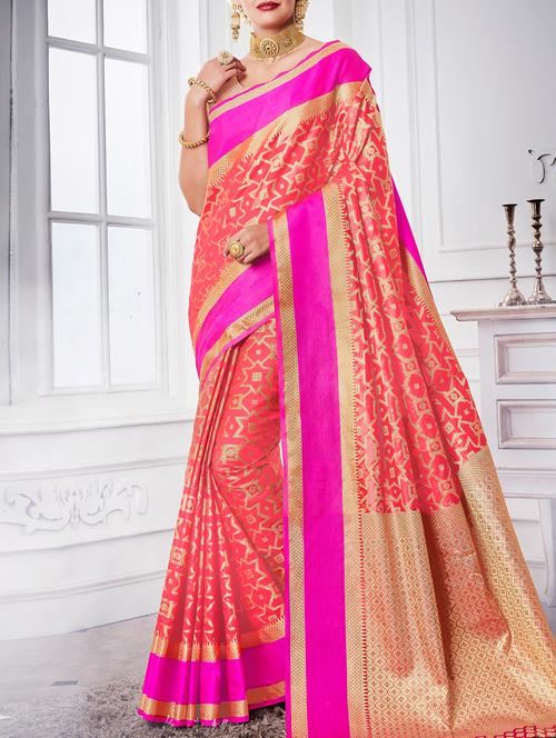 delicate golden zari woven saree - 15120798 - Very Small Image - 1