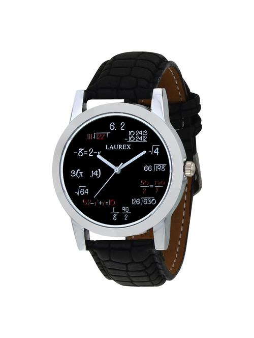 laurex round dial leatherette strap watch - 15121290 - Very Small Image - 1