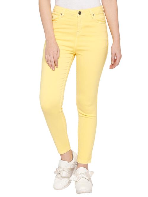 yellow solid denim jeans - 15122334 - Very Small Image - 1