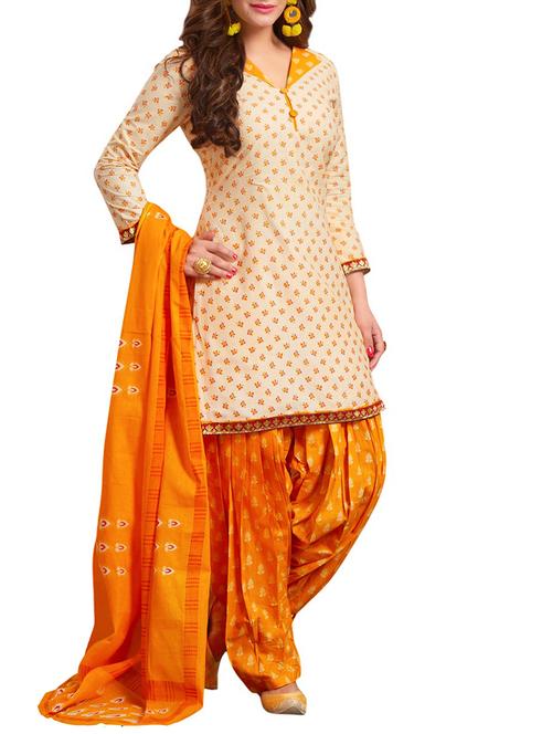 yellow unstitched salwar suit - 15122484 - Very Small Image - 1