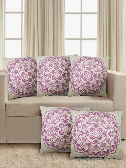 set of 5 jute cushion cover size 16x16 - 15123382 - Very Small Image - 1