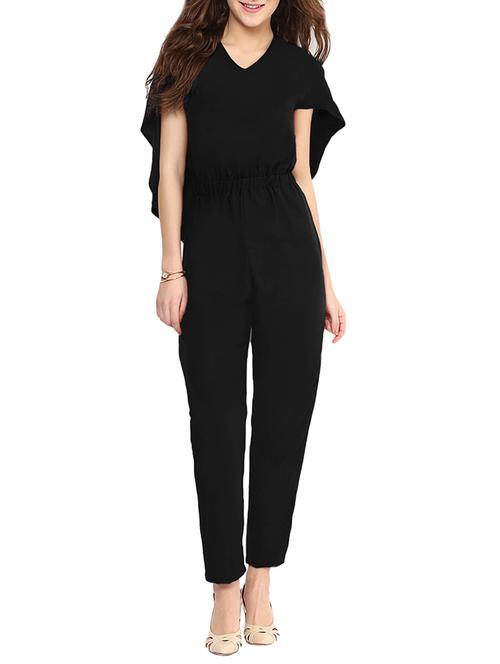 black solid full leg jumpsuit - 15123471 - Very Small Image - 1