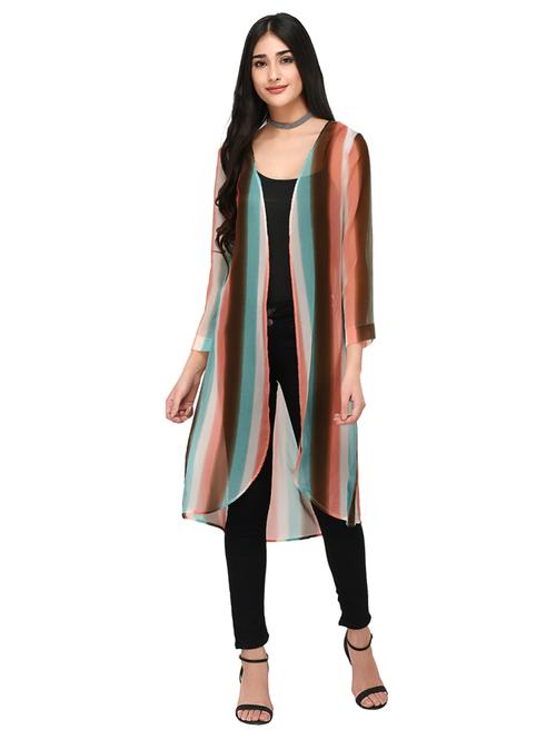orange striped shrug - 15123572 - Very Small Image - 1