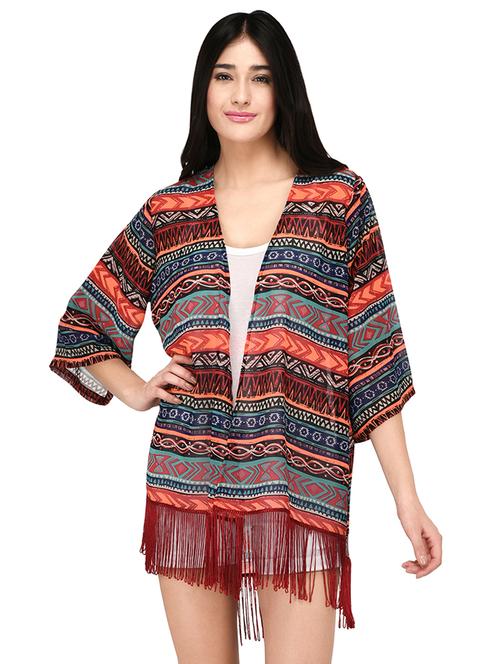 orange printed shrug - 15123579 - Very Small Image - 1