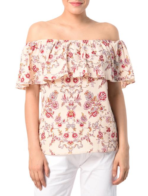 pink floral off shoulder top - 15124943 - Very Small Image - 1