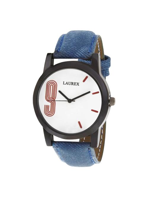 laurex white round dial watch for men - 15125168 - Very Small Image - 1