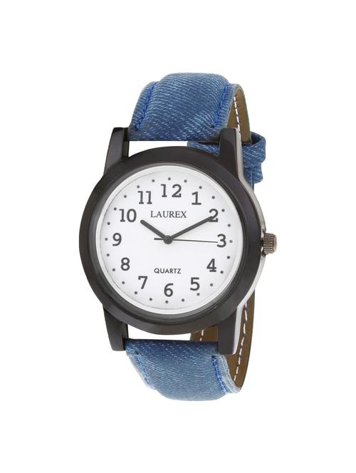 laurex white round dial watch for men - 15125170 - Very Small Image - 1