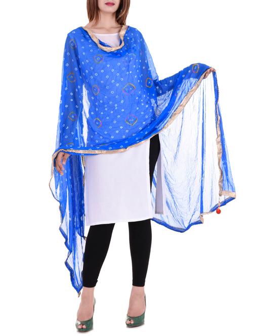 blue chiffon dupatta - 15125635 - Very Small Image - 1