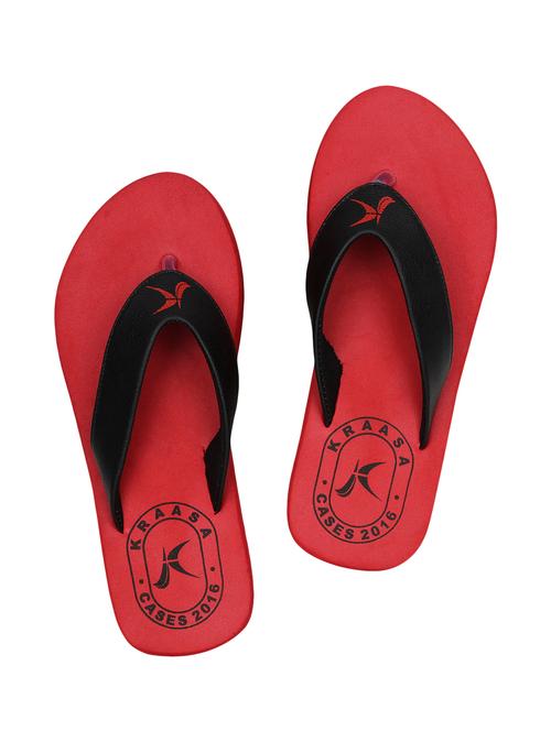 red leatherette toe separator flip flops - 15126549 - Very Small Image - 1