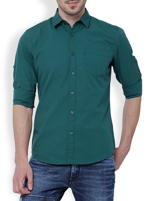 green cotton casual shirt - 15127040 - Very Small Image - 1