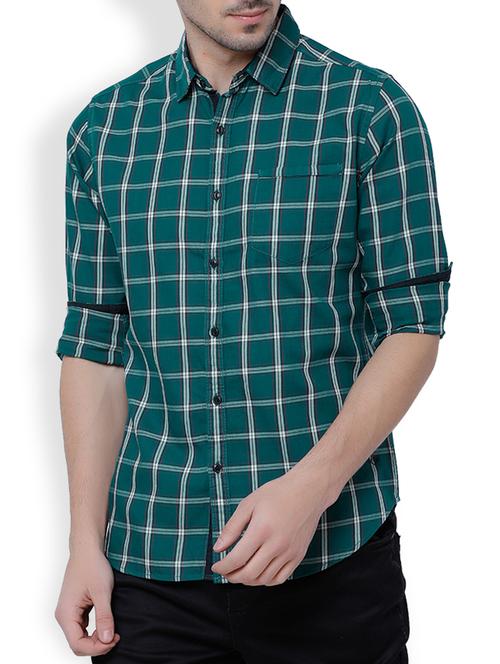 green cotton casual shirt - 15127111 - Very Small Image - 1