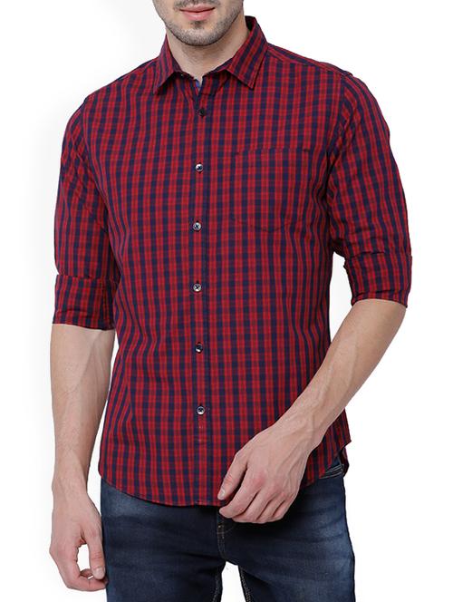red cotton casual shirt - 15127193 - Very Small Image - 1