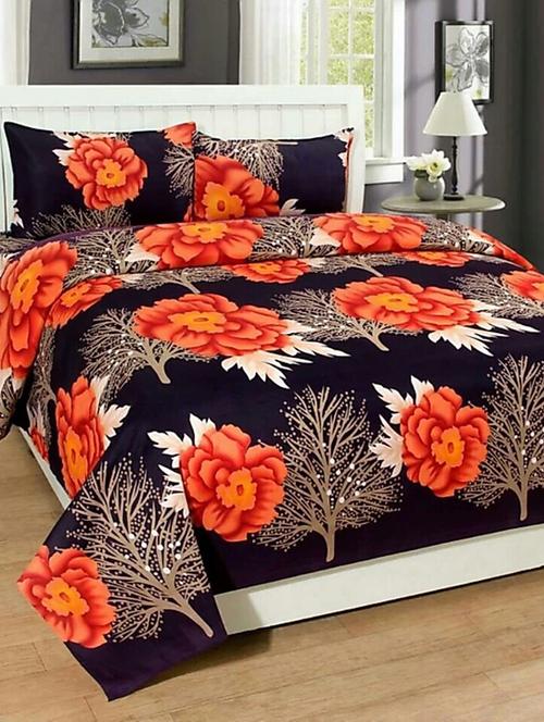 polycotton double bedsheet with 2 pillow covers - 15127215 - Very Small Image - 1