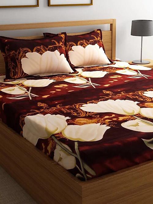 polycotton double bedsheet with 2 pillow covers - 15127217 - Very Small Image - 1