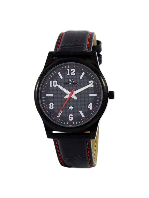 maxima black dial watch for men - 36612lmgb - 15130406 - Very Small Image - 1