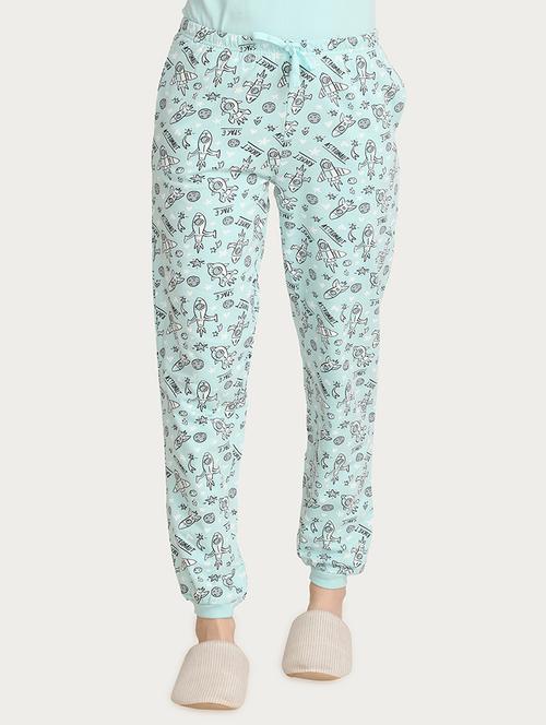 blue printed cotton pajama - 15132198 - Very Small Image - 1
