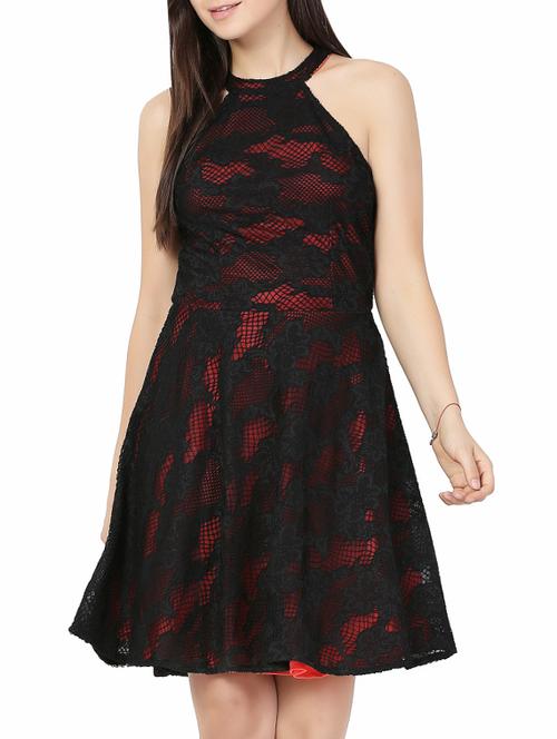 black net fit &flare dress - 15132580 - Very Small Image - 1