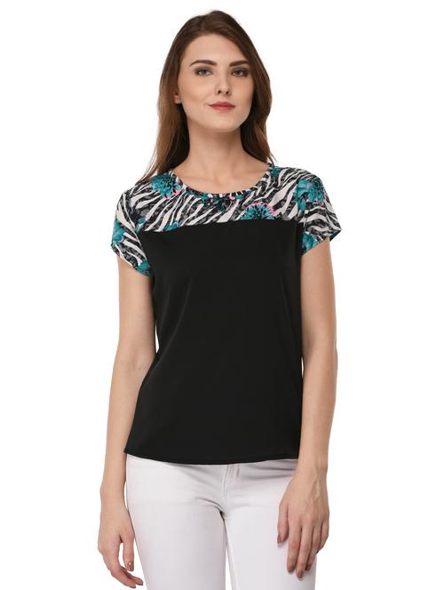 black solid crepe top - 15132624 - Very Small Image - 1