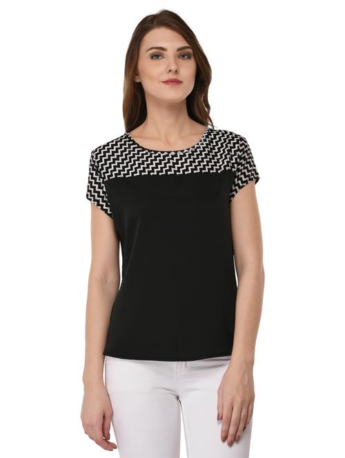 solid black crepe top - 15132642 - Very Small Image - 1