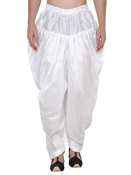 white silk blend dhoti - 15132815 - Very Small Image - 1