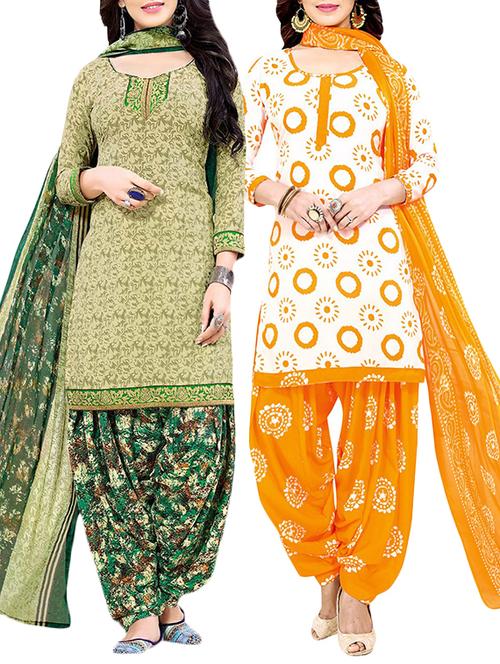 multi colored unstitched salwar suit - 15135811 - Very Small Image - 1