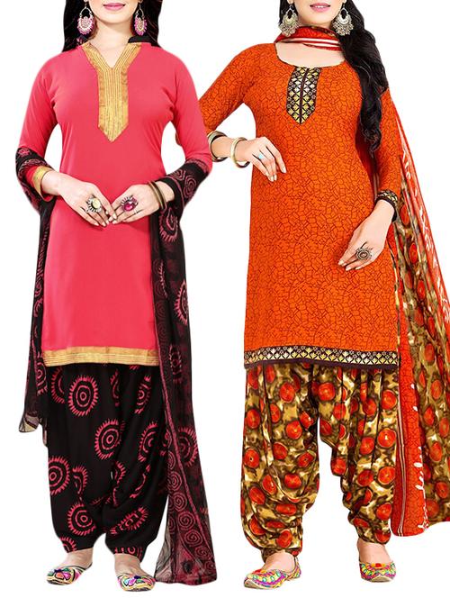 multi colored unstitched salwar suit - 15135823 - Very Small Image - 1