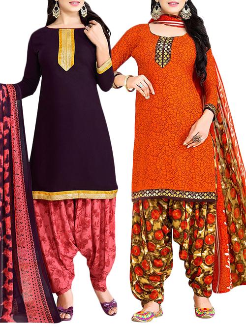 multi colored unstitched salwar suit - 15135829 - Very Small Image - 1