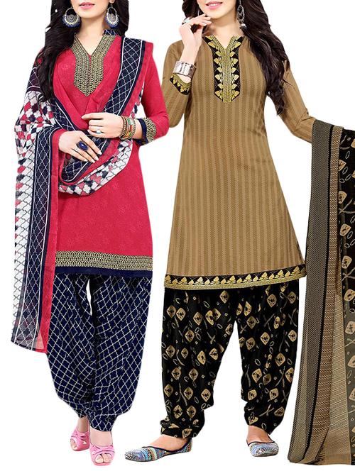 multi colored unstitched salwar suit - 15135856 - Very Small Image - 1