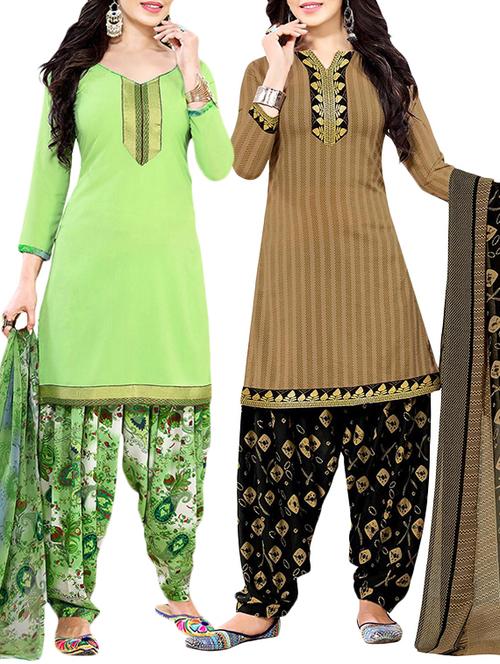 multi colored unstitched salwar suit - 15135860 - Very Small Image - 1