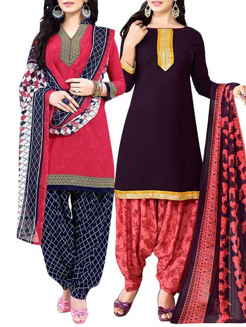 multi colored unstitched salwar suit - 15135868 - Very Small Image - 1