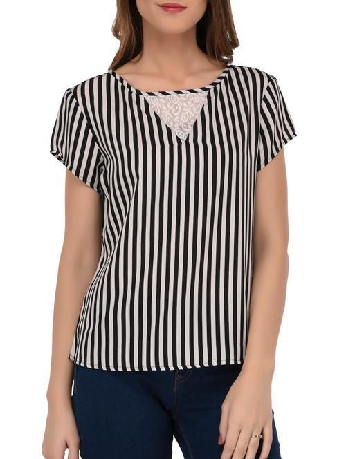 black striped crepe top - 15136417 - Very Small Image - 1