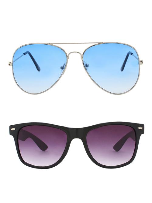 zyaden combo of 2 sunglasses aviator & wayfarer sunglasses-combo 2330 - 15137574 - Very Small Image - 1