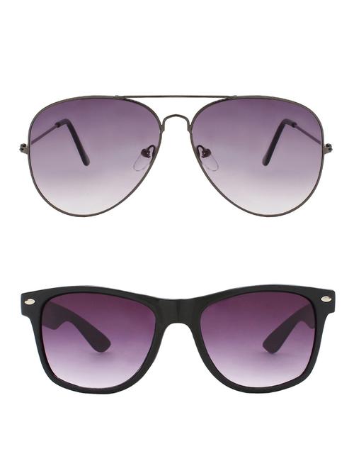 zyaden combo of 2 sunglasses aviator & wayfarer sunglasses-combo 2331 - 15137575 - Very Small Image - 1