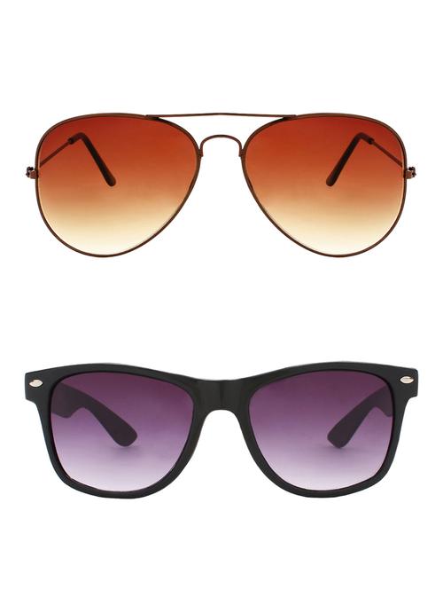 zyaden combo of 2 sunglasses aviator & wayfarer sunglasses-combo 2335 - 15137578 - Very Small Image - 1