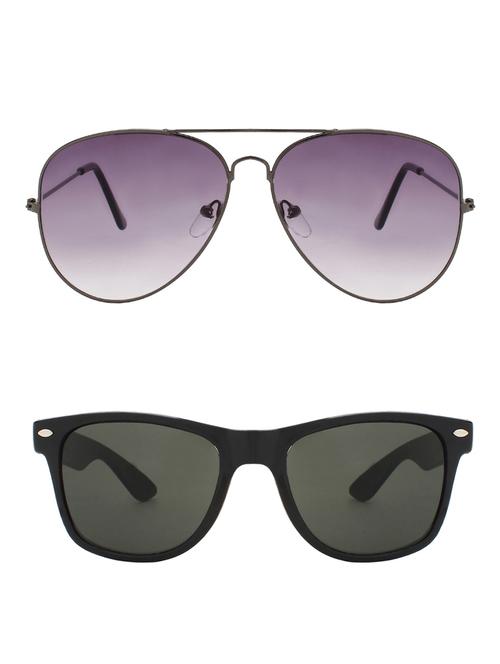 zyaden combo of 2 sunglasses aviator & wayfarer sunglasses-combo 2337 - 15137580 - Very Small Image - 1