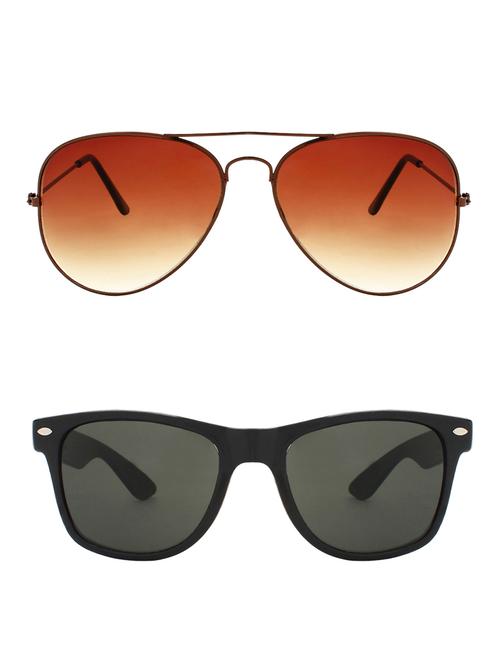 zyaden combo of 2 sunglasses aviator & wayfarer sunglasses-combo 2341 - 15137583 - Very Small Image - 1